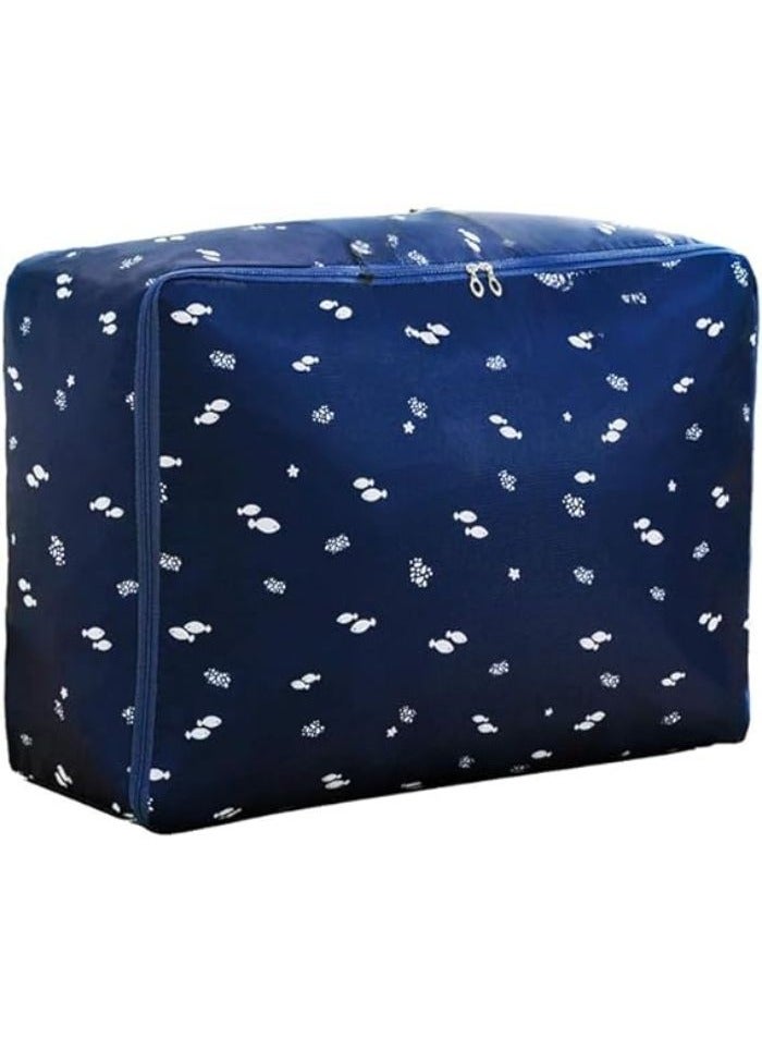Large portable storage bag suitable for sleeping quilts, waterproof with zippers, heavy-duty thick Oxford fabric organizer bag ideal for sleeping, quilts, blankets and festive decorations, 68 x 49 x 2  - Image 5