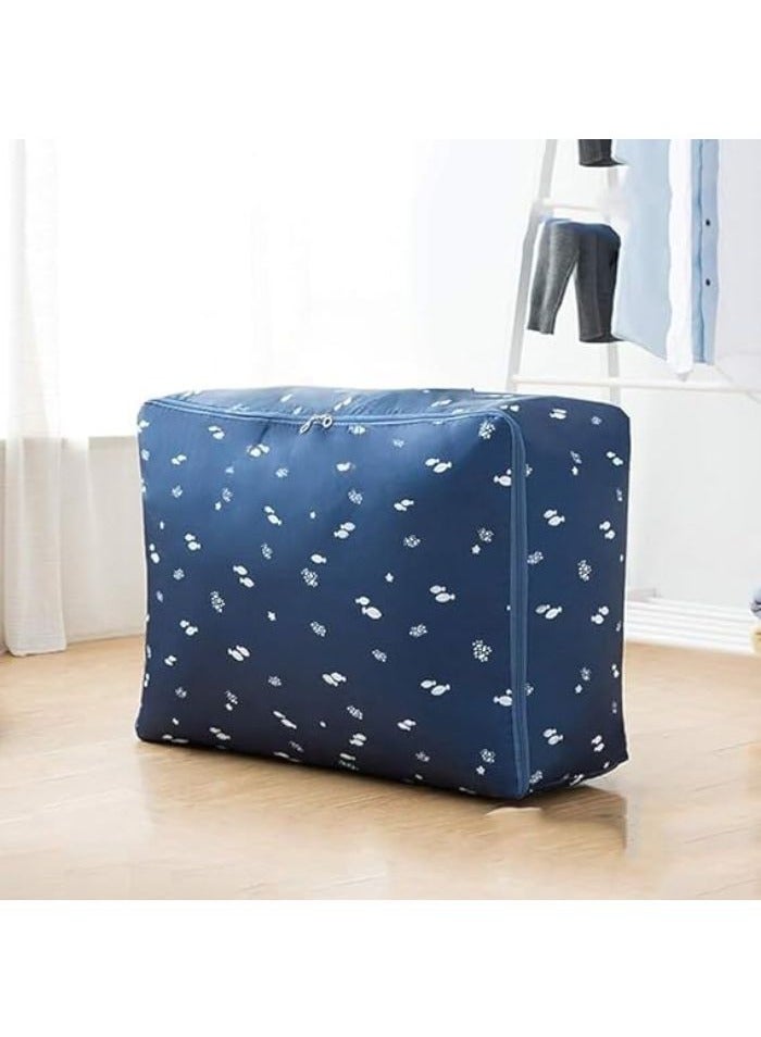 Large portable storage bag suitable for sleeping quilts, waterproof with zippers, heavy-duty thick Oxford fabric organizer bag ideal for sleeping, quilts, blankets and festive decorations, 68 x 49 x 2  - Image 1