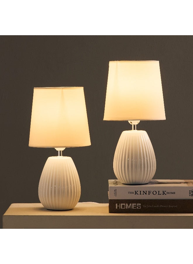 Home Box Ashra 2-Piece Ceramic Table Lamp Set 40 X 19 Cm - Image 2