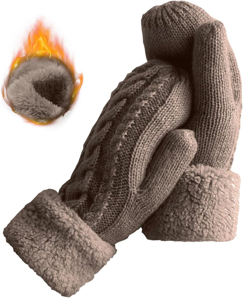 Whiteleopard Women's Winter Gloves Warm Lining - Cozy Wool Knit Thick Gloves Mittens - Image 1