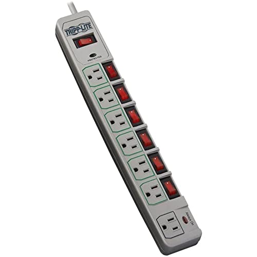Tripp Lite TLP76MSG 7-Outlet Eco-Surge Energy-Saving Surge Protector, Cool gray - Image 1