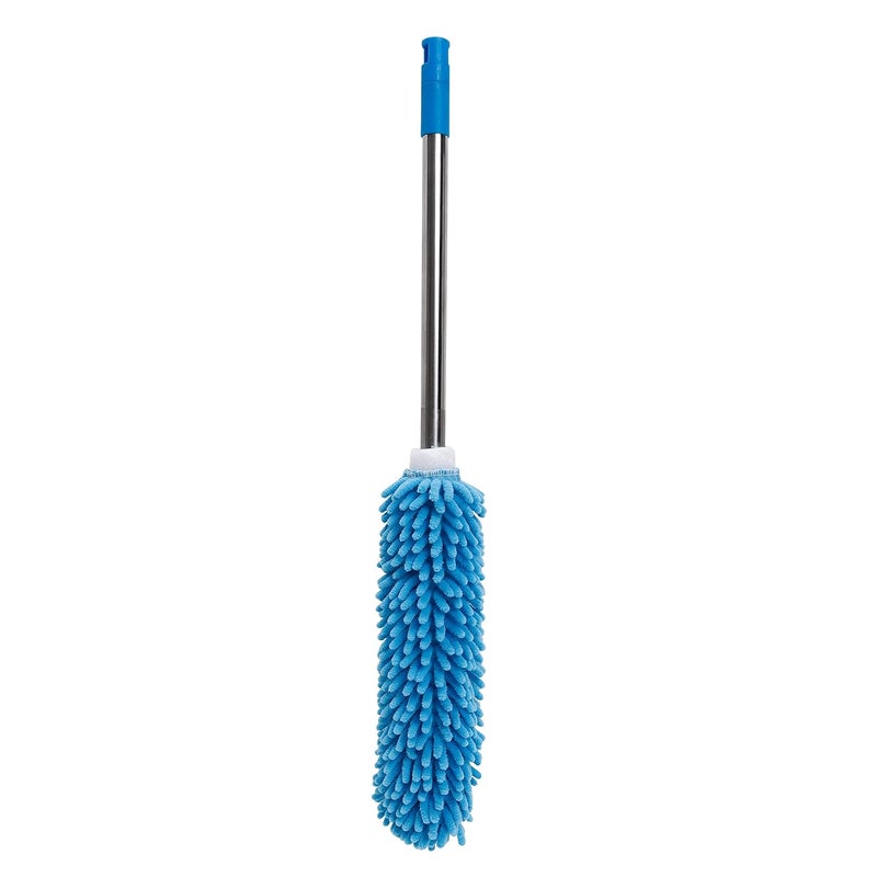 Kuber Industries Cleaning Duster for Ceiling Fan with Long Rod Washable Reusable Dusting Brush for Home Cleaning Dust Cleaner Microfiber Duster for Home Cleaning 64cm Long Blue - Image 1