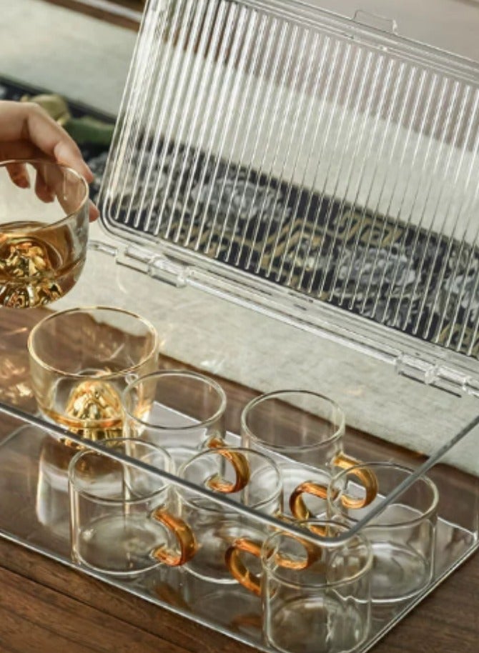 TDAO Medium Stackable Organizer Bin with Hinged Lid, 10.8” x 6.89” x 3.7” Transparent Storage Box, Stackable Freezer and Fridge Organizer Lidded Bin for Home, Office, School, Fridge, Bathroom, Kitchen, Pantry Container, BPA-Free, Food Safe Clear - Image 3