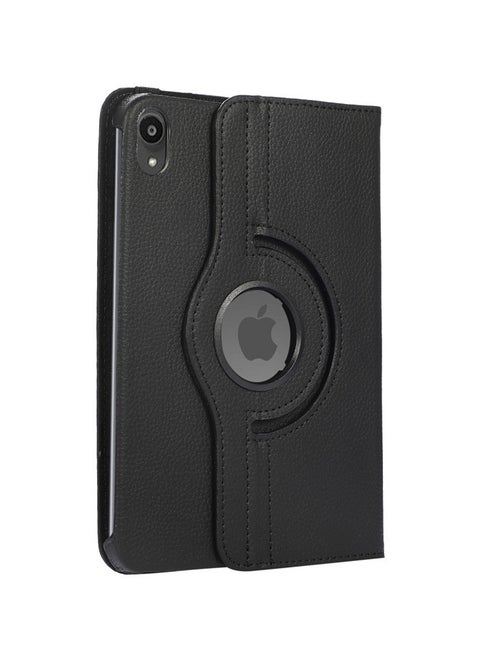 Case for iPad mini (2024/2021) 7th/6th 8.3-Inch, Multi-Angle Stand + 360 Rotating Bracket + Shockproof Leather Slim Protective Cover, Black