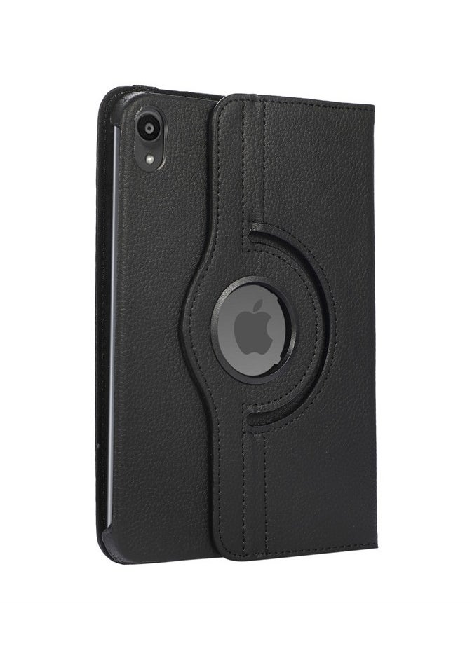Generic - Case for iPad mini (2024/2021) 7th/6th 8.3-Inch, Multi-Angle Stand + 360 Rotating Bracket + Shockproof Leather Slim Protective Cover, Black - Image 1