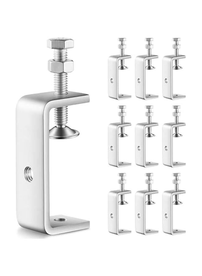10 Pcs 304 Stainless Steel C Clamp Mini Tiger Clamp 4Inch Heavy Duty Metal U Clamps with Stable Wide Jaw Opening for Mounting Metal Working Woodworking(10 Pcs, 4 Inch) - Image 1