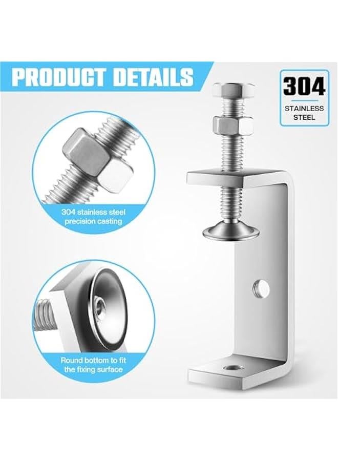 10 Pcs 304 Stainless Steel C Clamp Mini Tiger Clamp 4Inch Heavy Duty Metal U Clamps with Stable Wide Jaw Opening for Mounting Metal Working Woodworking(10 Pcs, 4 Inch) - Image 3