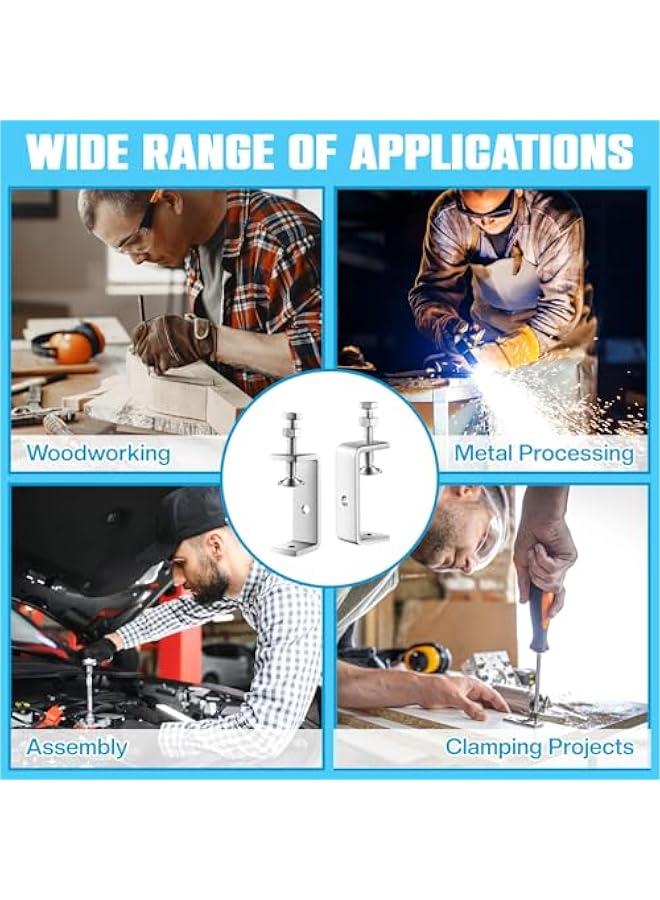 10 Pcs 304 Stainless Steel C Clamp Mini Tiger Clamp 4Inch Heavy Duty Metal U Clamps with Stable Wide Jaw Opening for Mounting Metal Working Woodworking(10 Pcs, 4 Inch) - Image 4