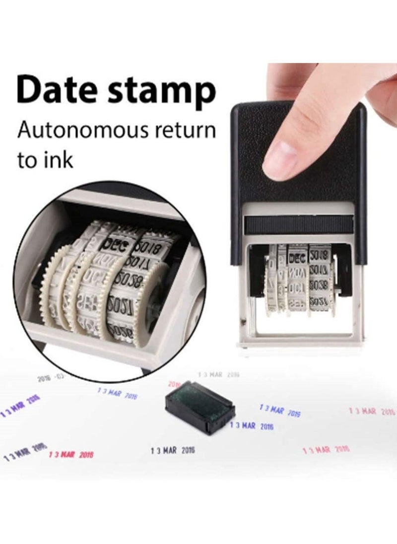 SYOSI - Mini Date printer, Economy Date Stamper, Self-Inking Date Seal Stamp, Great for Shipping, Receiving, Expiration and Due Dates Black - Image 1