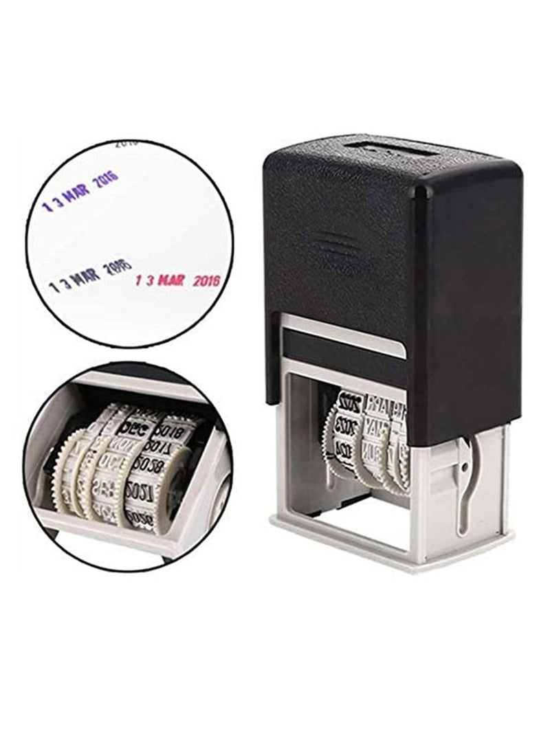 SYOSI Mini Date printer, Economy Date Stamper, Self-Inking Date Seal Stamp, Great for Shipping, Receiving, Expiration and Due Dates Black  - Image 2