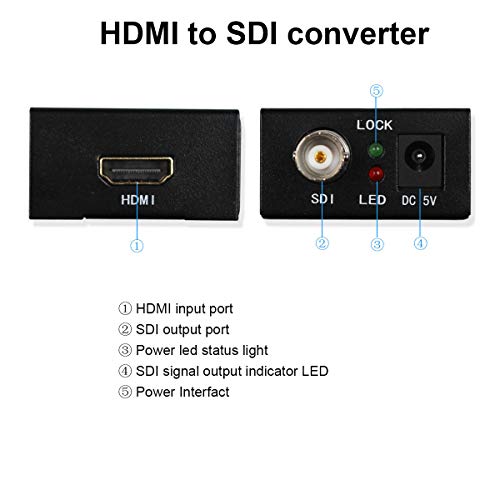 HDSUNWSTD 1080P 3G HDMI to SDI BNC Converter + SDI to HDMI Converter HDMI SDI/BNC Extender Over Single 100m/328ft Coaxial Cables - Image 2