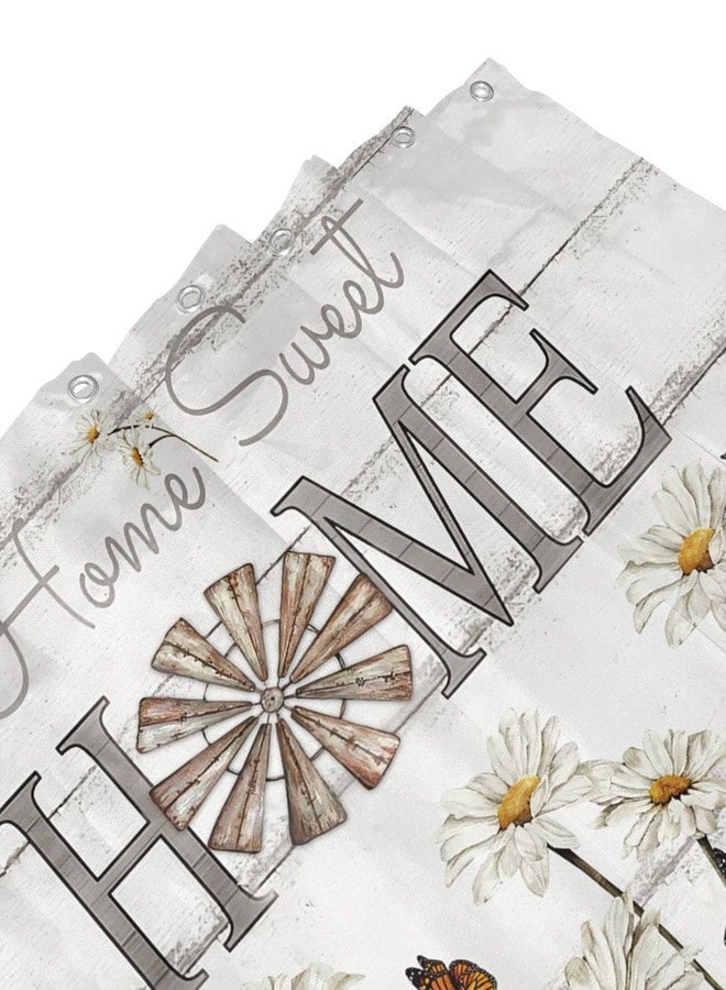 Tijuboni Farmhouse Daisy Shower Curtain White Flower Shower Curtains for Neutral Country Floral Bathroom Decor Rustic Shower Curtain Waterproof Polyester Fabric 60 x 72 Inch - Image 5