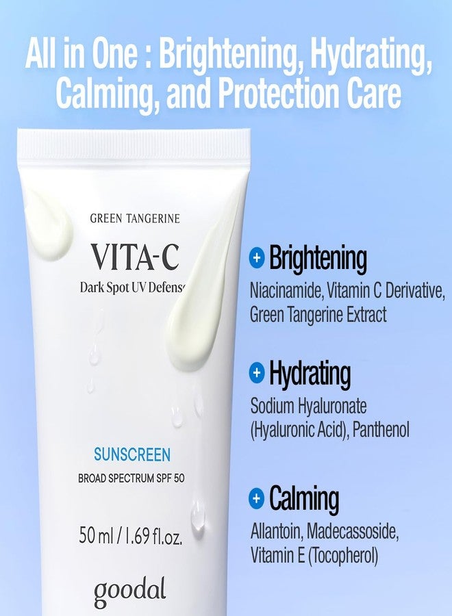 Goodal Green Tangerine Vita-C Dark Spot UV Defense Sunscreen SPF 50, Daily Skin Care Korean Sunscreen for Face, Broad spectrum, No White Cast (1.69 fl oz / 50ml) - Image 3