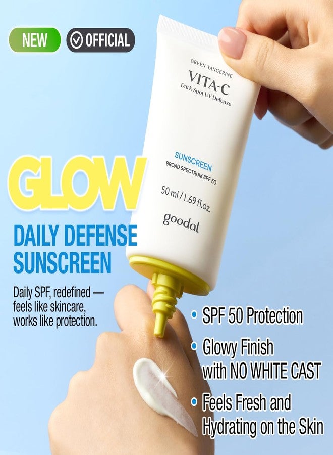 Goodal Green Tangerine Vita-C Dark Spot UV Defense Sunscreen SPF 50, Daily Skin Care Korean Sunscreen for Face, Broad spectrum, No White Cast (1.69 fl oz / 50ml) - Image 2