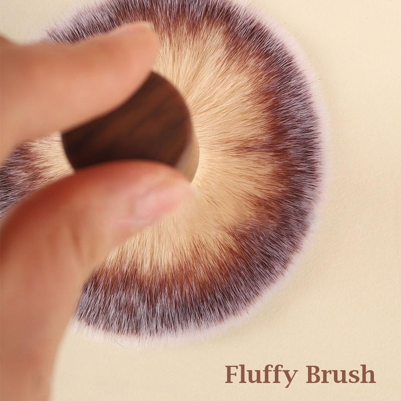 Finrray Nail Art Dust Brush Manicure Dust Cleaner, Nail Art Dust Powder Remover Brush Soft Bristle Nail Cleaning Brush Tool (Brown) - Image 3