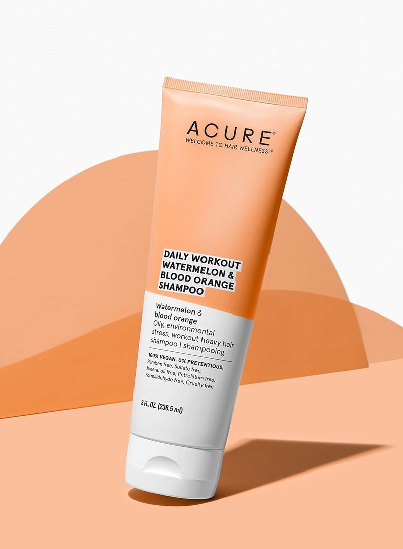 Acure Daily Workout Watermelon Shampoo - Lightweight Hydrating & Clarifying Shampoo for Women & Men w/ Oily, Damaged Hair & Dry Scalp, Color Safe, Vegan, Clean, Paraben & Sulfate Free - 8 fl oz - Image 1
