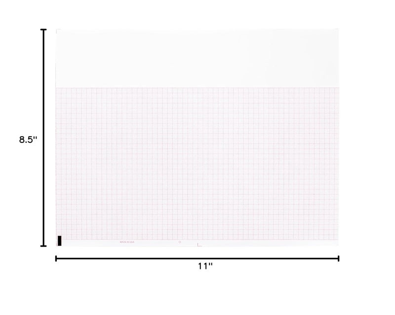 Burdick Compatible 007983 Medical Cardiology Recording Chart Paper Z-Fold, Size 8.5" x 11", Grid Color Red, Pad of 200 - Image 2