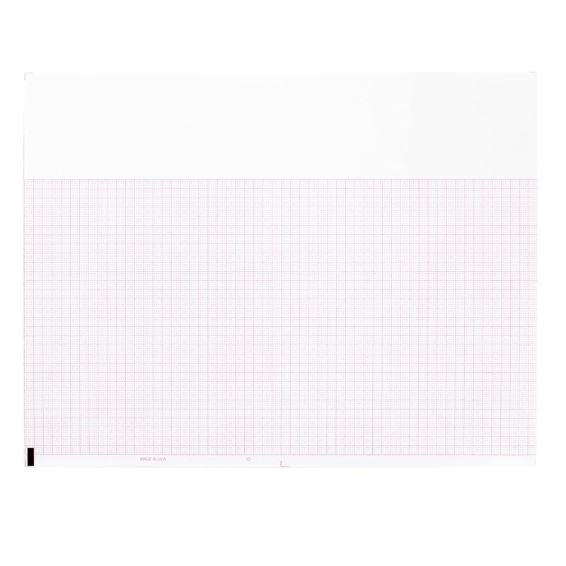 Burdick Compatible 007983 Medical Cardiology Recording Chart Paper Z-Fold, Size 8.5" x 11", Grid Color Red, Pad of 200 - Image 1