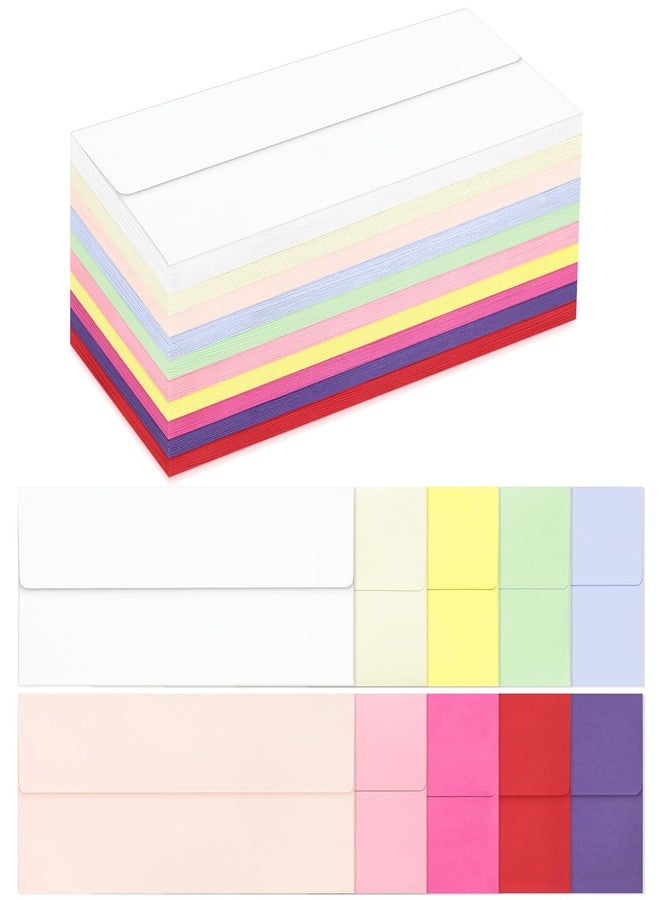 QIKSION 200 Pack #10 Colored Envelopes Letter Size, Colorful Business Envelopes Self Seal for Business, Invoices, Letter Mailing, Office Checks, 4 1/8 x 9 1/2 Inches - Image 1