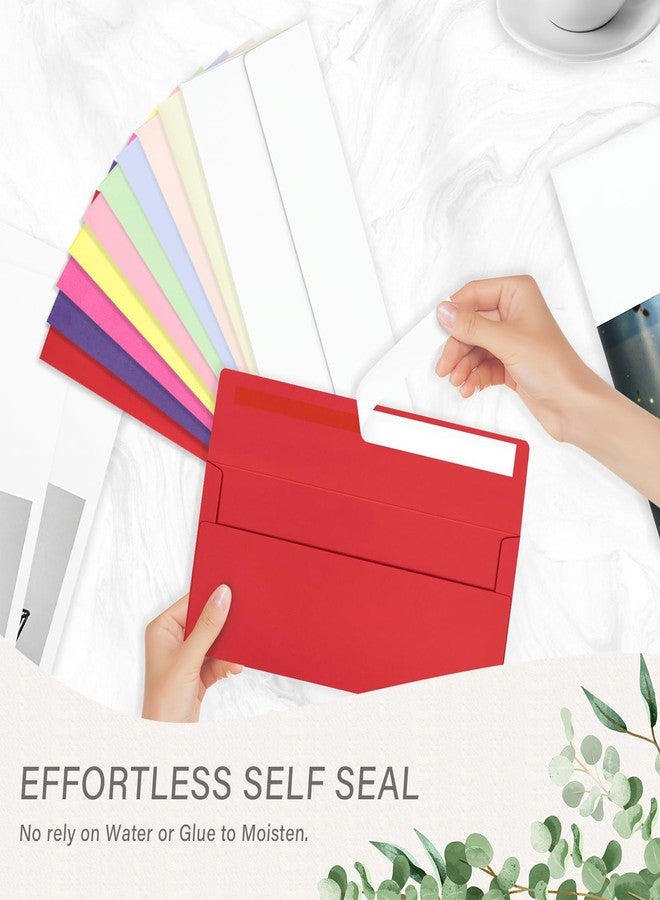 QIKSION 200 Pack #10 Colored Envelopes Letter Size, Colorful Business Envelopes Self Seal for Business, Invoices, Letter Mailing, Office Checks, 4 1/8 x 9 1/2 Inches - Image 5