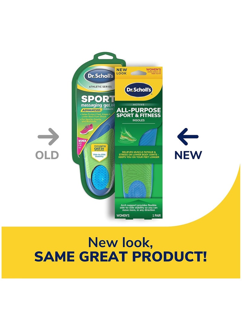 دكتور شولز سلسلة دكتور شول الرياضية، نعال داخلية جل رياضية متقدمة للنساء مقاسات 6-10، متعددة الألوان - Image 2