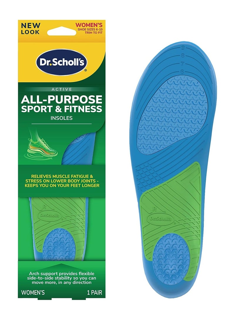 دكتور شولز سلسلة دكتور شول الرياضية، نعال داخلية جل رياضية متقدمة للنساء مقاسات 6-10، متعددة الألوان - Image 1