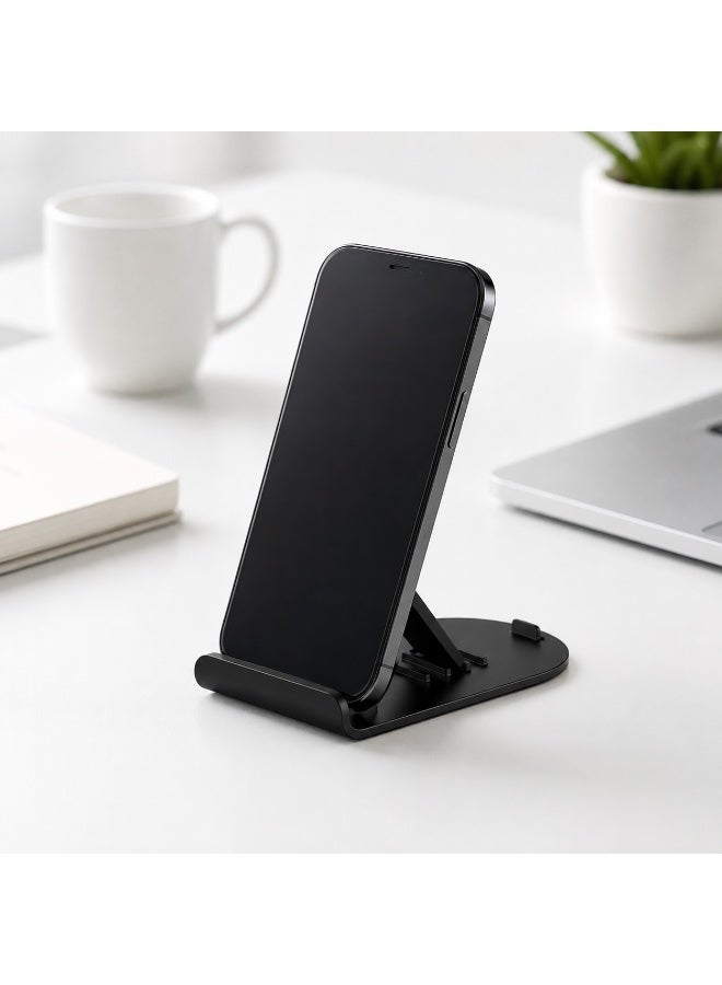 يسيدو حامل هاتف مكتبي صغير وقابل للتعديل Yesido C141 Mini Holder - ستاند موبايل محمول للمكتب بـ 4 مستويات ضبط زاوية، مزود ببطانة سيليكون مانعة للانزلاق، مثالي لمكالمات الفيديو والبث المباشر - لون أسود - Image 2