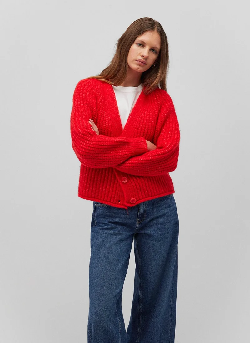 MAVI BUTTON FRONT CARDIGAN Goji Berry
