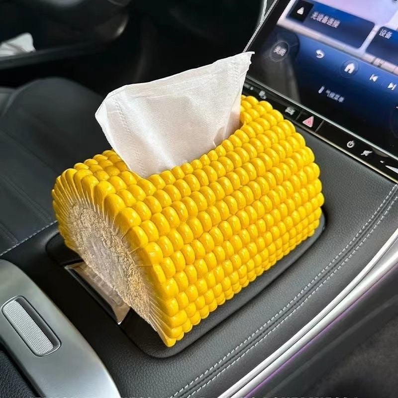 2025 Creative Corn Tissue Box, Desktop Decorative Car Organizer Tissue Holder - Image 4