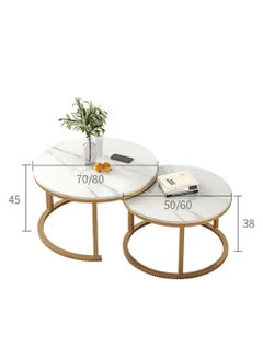 Nesting Coffee Table Set of 2 Round Coffee Table Rustic Wood Top with Adjustable Non-Slip Feet, Industrial End Table Side Tables for Living Room Bedroom Balcony Yard - pzsku/Z8DB28B66DCEF9EC79403Z/45/_/1727335823/30125d50-4f85-4850-ab79-f4bb2ae3cfa1