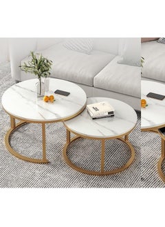 Nesting Coffee Table Set of 2 Round Coffee Table Rustic Wood Top with Adjustable Non-Slip Feet, Industrial End Table Side Tables for Living Room Bedroom Balcony Yard - pzsku/Z8DB28B66DCEF9EC79403Z/45/_/1727335827/dff0c3fd-1452-430a-84b7-95e1cdd69634