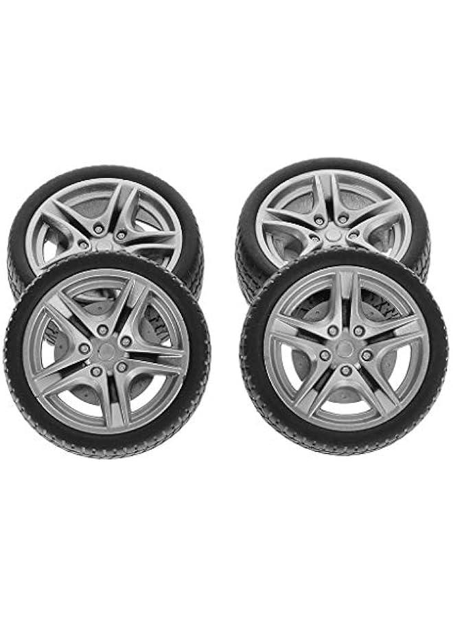Generic Tires,4pcs 48mm Simulation Rubber Wheel Tire Wheel Toy Model DIY RC Spare Parts Black  - Image 5