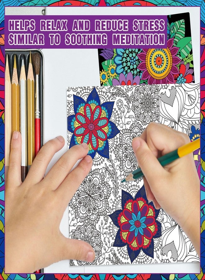 Sinload 72 Pcs Mindful Coloring Book Bulk for Adults, DIY Art Coloring for Adult Stress Relief Drawing Book with Flower for Party Favors Goodie Bag Filler Gifts - Image 4