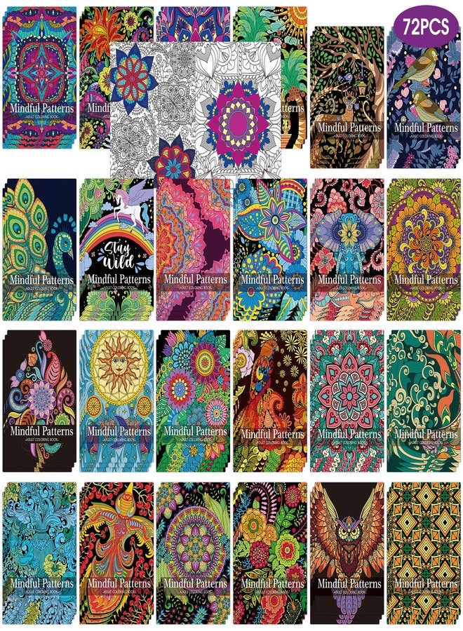 Sinload 72 Pcs Mindful Coloring Book Bulk for Adults, DIY Art Coloring for Adult Stress Relief Drawing Book with Flower for Party Favors Goodie Bag Filler Gifts - Image 1