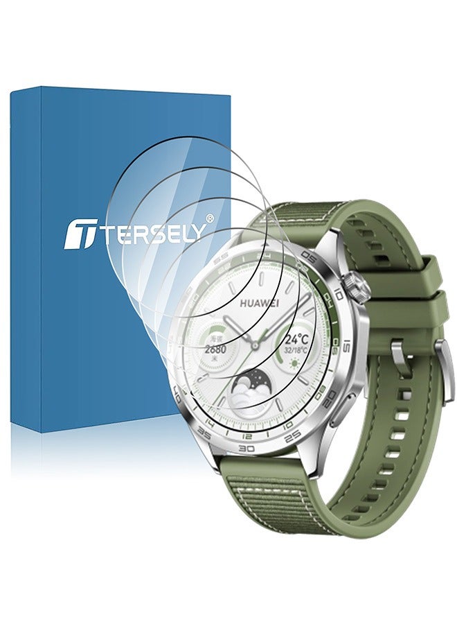 بشكل مختصر 【4 حزم】واقي شاشة من الزجاج المقوى لساعة HUAWEI Watch GT 4 مقاس 46 مم، واقي شاشة، فيلم واقي، مضاد للخدش، عالي الوضوح - Image 1