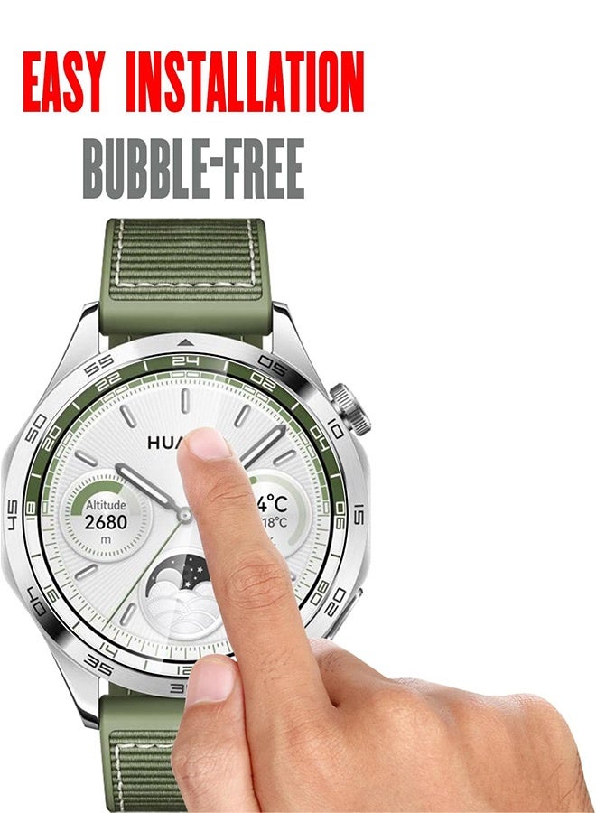 بشكل مختصر 【4 حزم】واقي شاشة من الزجاج المقوى لساعة HUAWEI Watch GT 4 مقاس 46 مم، واقي شاشة، فيلم واقي، مضاد للخدش، عالي الوضوح - Image 5