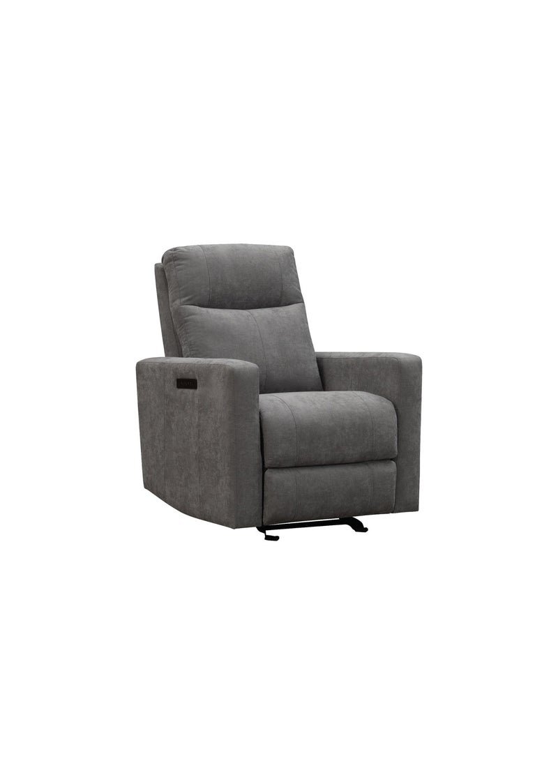 KING KOIL Mason Grey Power Glider Recliner, Fabric Grey - Image 3