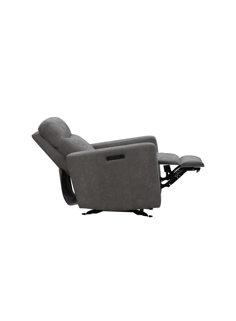 KING KOIL Mason Grey Power Glider Recliner, Fabric Grey - Image 5