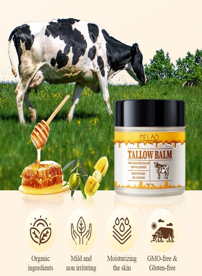 gcdat Whipped Beef Tallow and Honey Balm, Grass Fed Grass Finished Face Cream for All Skin Types - Grass-Fed Beef Tallow & Raw Wild Honey Blend - All-Natural Moisturizer for Face & Body, 2 OZ - Image 3