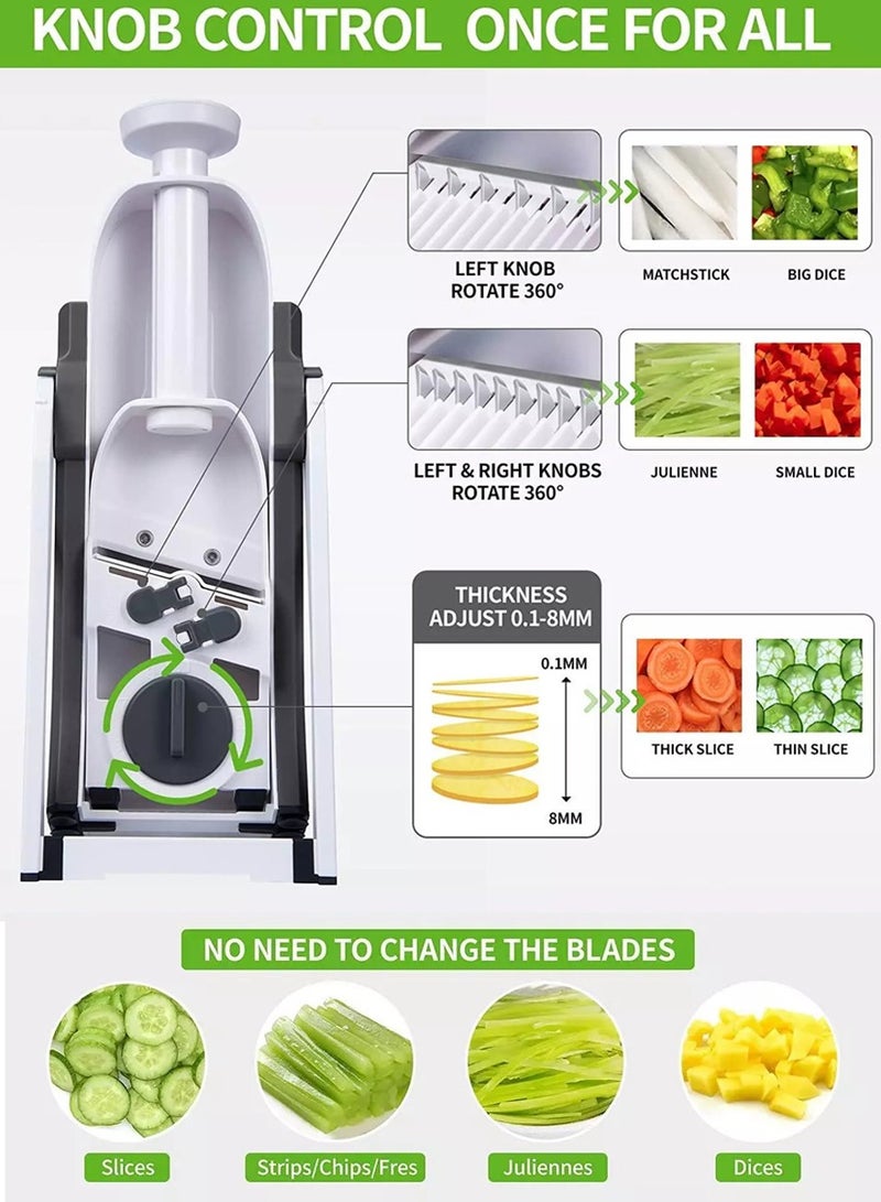 ISHWAZ Manual Hand Press Vegetable Cutter, Chopper & Slicer with Adjustable Cutting Styles - Image 5