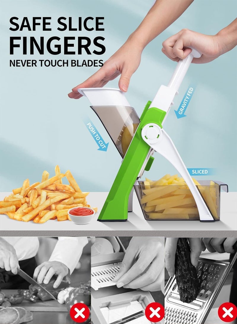 ISHWAZ Manual Hand Press Vegetable Cutter, Chopper & Slicer with Adjustable Cutting Styles - Image 2