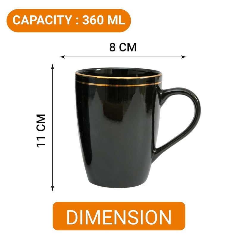 Femora Gold Series Ceramic Coffee Mug Set of 2360ML Multi Color Tea Cups Stackable Chip Resistant Large Serving Coffee Cup Ideal Coffee Mug for Gift Peach - Image 4