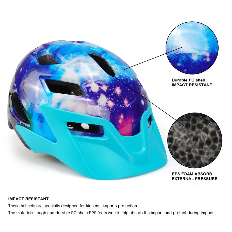 Exclusky Kids Bike Helmet Adjustable And Multi-Sport Boys Girls Helmet Ages 5-14 - Image 3