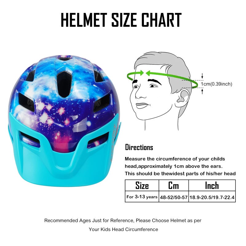 Exclusky Kids Bike Helmet Adjustable And Multi-Sport Boys Girls Helmet Ages 5-14 - Image 2