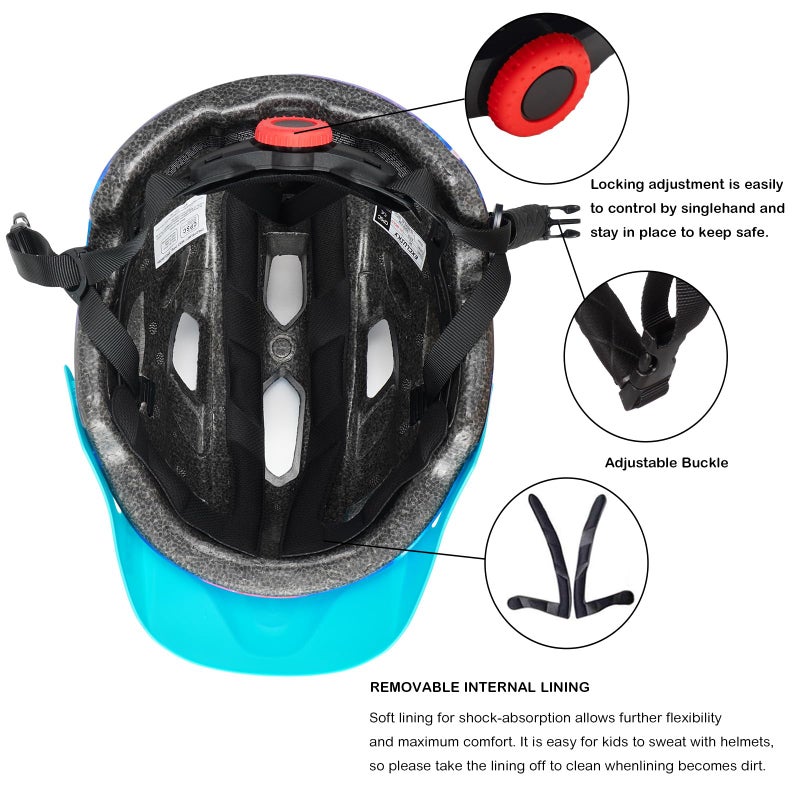 Exclusky Kids Bike Helmet Adjustable And Multi-Sport Boys Girls Helmet Ages 5-14 - Image 5