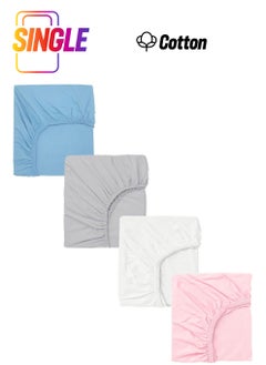 Cotenconcept 4 Pieces Cotton and Elastic 60 x 120 cm Combed Cotton Baby Sheet  - Image 1