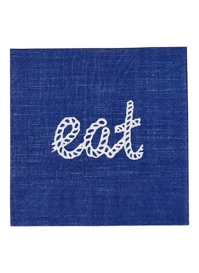 Restaurantware 13 Inch Paper Luncheon Napkins, 500 Eat Rope Script Design Printed Napkins - 3-Ply, Textured Edges, Navy Paper Decorated Napkins, Soft And Strong, For Parties Or Catering Events  - Image 4