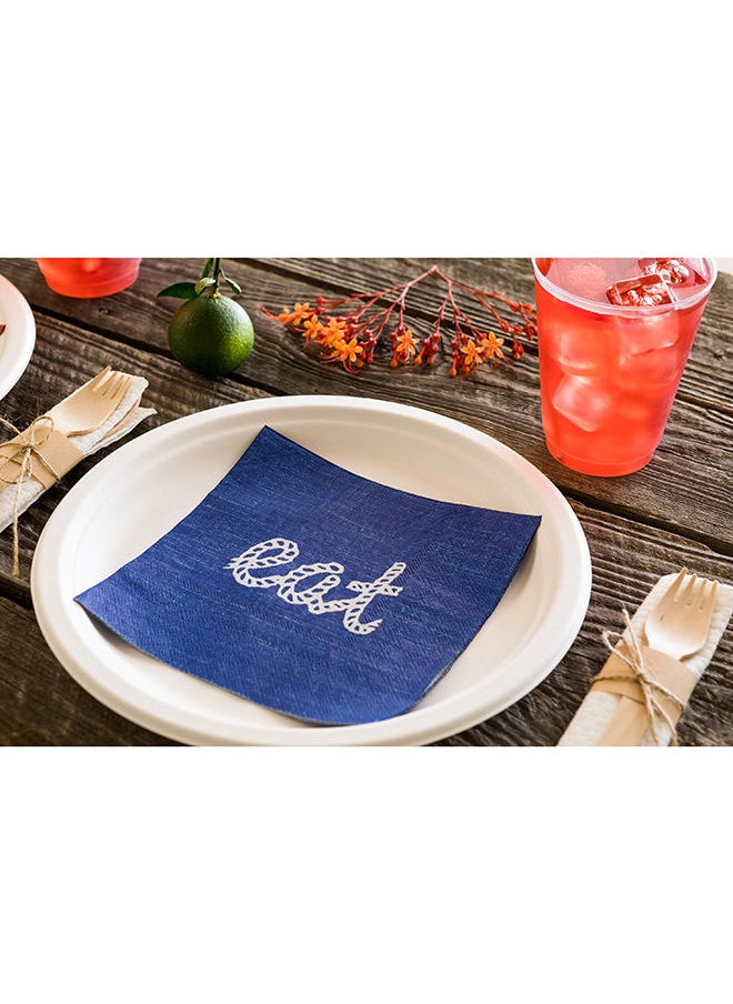 Restaurantware 13 Inch Paper Luncheon Napkins, 500 Eat Rope Script Design Printed Napkins - 3-Ply, Textured Edges, Navy Paper Decorated Napkins, Soft And Strong, For Parties Or Catering Events  - Image 5