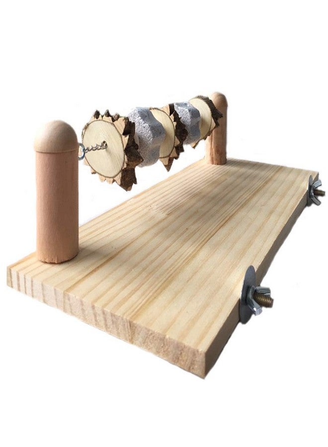 kathson Hamster Wood ledges Platform, Wooden Chinchilla Ledges Platform with Lava Ledge Blocks Chew Toys Pet Cage Resting Wooden Shelf Chinchilla Cage Accessories for Hamster Guinea-Pigs Mouse - Image 5