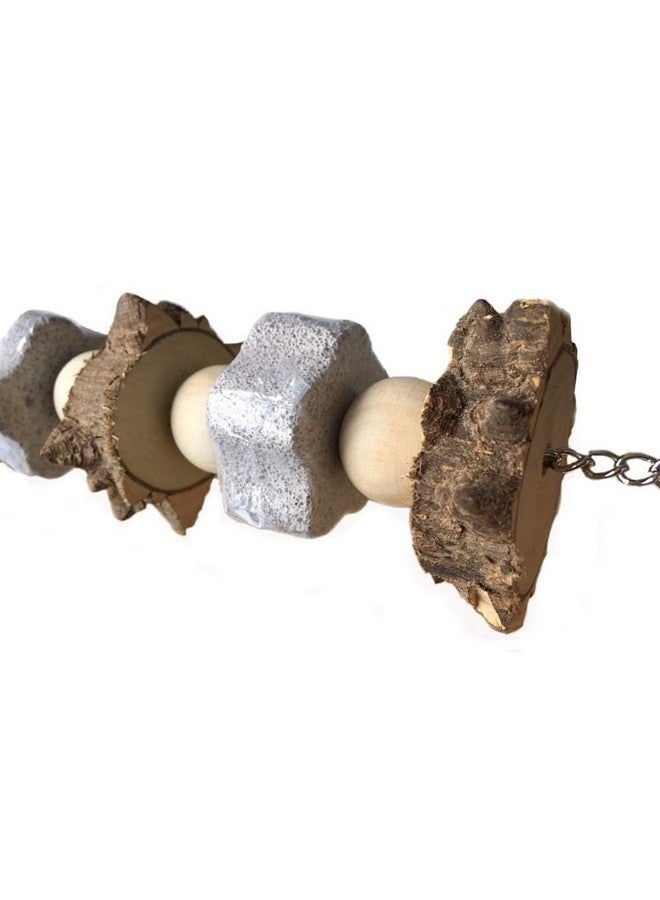 kathson Hamster Wood ledges Platform, Wooden Chinchilla Ledges Platform with Lava Ledge Blocks Chew Toys Pet Cage Resting Wooden Shelf Chinchilla Cage Accessories for Hamster Guinea-Pigs Mouse - Image 4